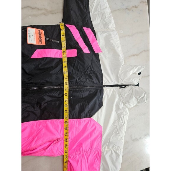 U&I Sport Colorblock Windbreaker Jacket, Black, Pink & White, Lightweight, Sz M - Picture 4 of 16